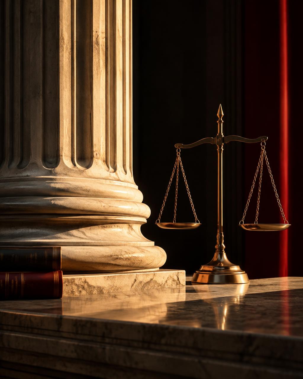 Säule und Waage der Justiz